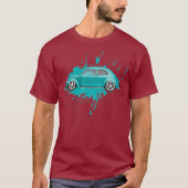 クラシックヴィンテージ車絵を描オールドバグ乳母車ビートル Tシャツ (正面)