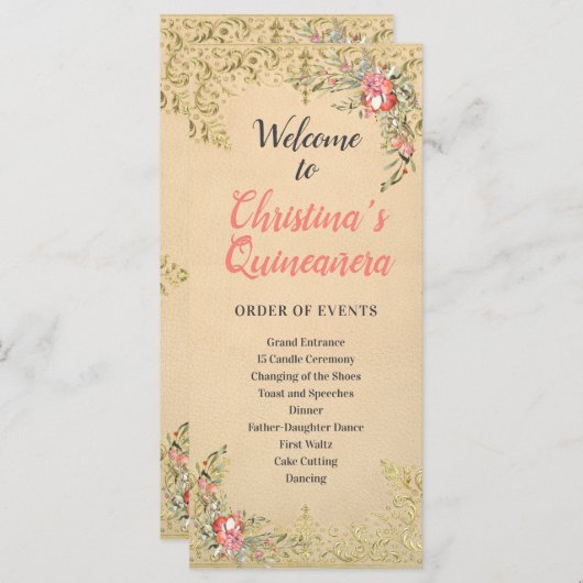 クラシックヴィンテージ金ゴールドフローラキンセアニラ計画 (正面/裏面)