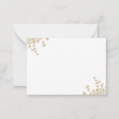 クラシックヴィンテージ金ゴールドフローラクレストモノグラム ノートカード (裏面)