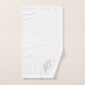 クラシックヴィンテージ金ゴールドフローラクレストモノグラム バスタオルセット (ハンドタオル)