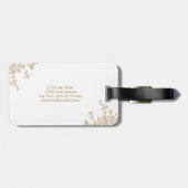 クラシックヴィンテージ金ゴールドフローラクレストモノグラム ラゲッジタグ (裏面横)