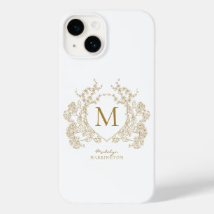 クラシックヴィンテージ金ゴールドフローラクレストモノグラム Case-Mate iPhone 14ケース