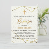 クラシックヴィンテージ金ゴールド洗礼 招待状 (スタンド正面)