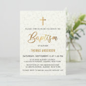 クラシックヴィンテージ金ゴールド洗礼 招待状 (スタンド正面)