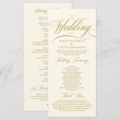 クラシックヴィンテージ金ゴールド結婚式Pr プログラム (正面/裏面)