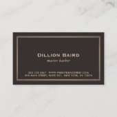 クラシックヴィンテージ金ゴールド縁どダークブラウン 名刺 (正面)