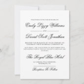 クラシックヴィンテージ黒のスクリプフォーマルト 招待状 (正面)