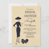 クラシックヴィンテージ50のファッションブライダルシャワーカード 招待状 (正面)