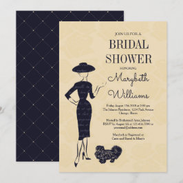 クラシックヴィンテージ50のファッションブライダルシャワーカード 招待状