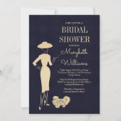 クラシックヴィンテージ50のファッションブライダルシャワーカード 招待状 (正面)
