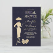 クラシックヴィンテージ50のファッションブライダルシャワーカード 招待状 (スタンド正面)