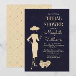 クラシックヴィンテージ50のファッションブライダルシャワーカード 招待状
