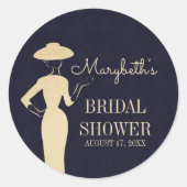 クラシックヴィンテージ50のファッションブライダルシャワーシール ラウンドシール (正面)