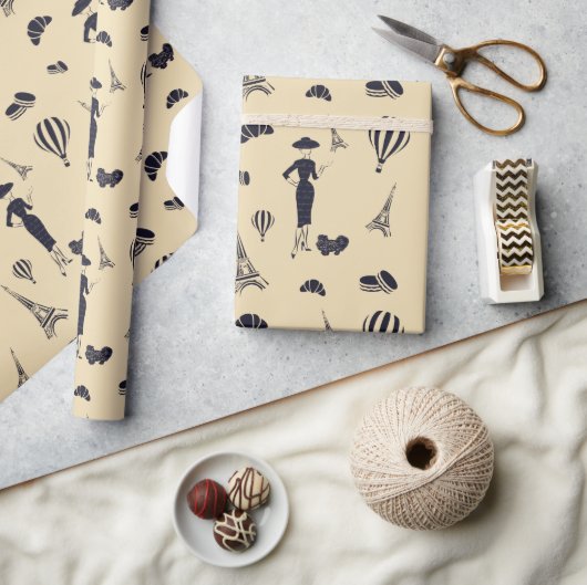 クラシックヴィンテージ50のファッションラップ紙 ラッピングペーパー (クラフト)