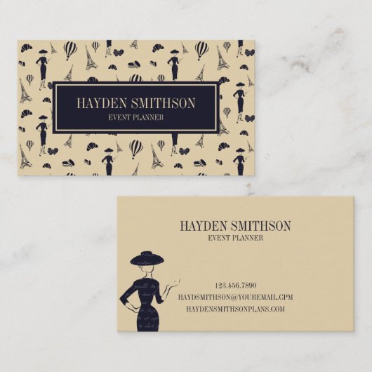 クラシックヴィンテージ50のファッション名刺 名刺 (正面/裏面)