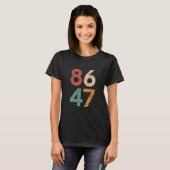 クラシックヴィンテージ80年代スタイル 86 47 トランプ反対 Tシャツ (正面フル)
