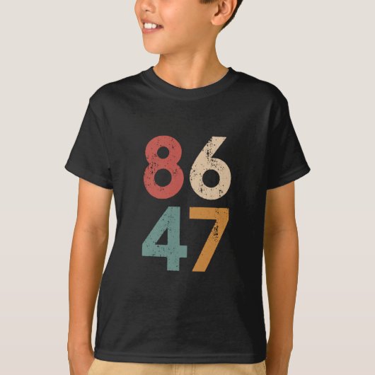 クラシックヴィンテージ80年代スタイル 86 47 トランプ反対 Tシャツ (正面)