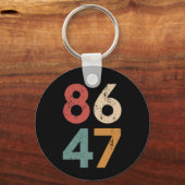 クラシックヴィンテージ80sスタイル86 47アンチトランプ キーホルダー (正面)
