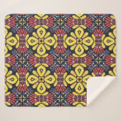 クラシックヴィンテージ：シームレスフラワーパターン シェルパブランケット (正面(横))