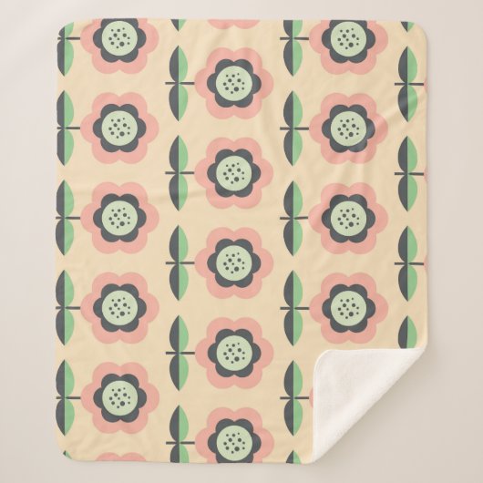 クラシックヴィンテージ:フローラシームレスデザイン シェルパブランケット (正面)