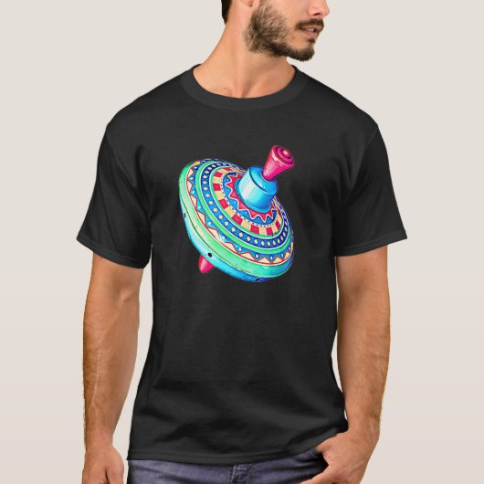 クラシックヴィンテージ&ブリキ玩具回転トップ Tシャツ (正面)