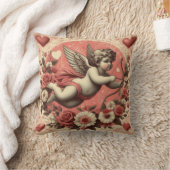 クラシックヴィンテージ/レトロキュピッドバレンタインデー クッション (ブランケット)