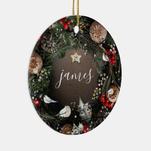 クラシックヴィンテージ |名前 |年 |クリスマスリース セラミックオーナメント (右)