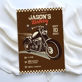 クラシックヴィンテージmotorcyle誕生日招待状 招待状