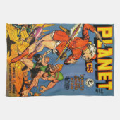 クラシックヴィンテージSCI FI漫画イラストレーション キッチンタオル (横)