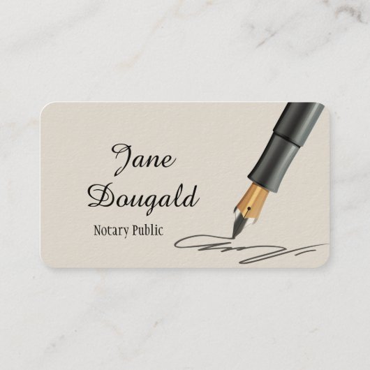 クラシック万年筆の公証人名刺 名刺 (裏面)