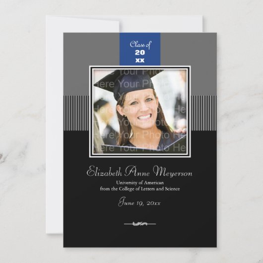 クラシック上帯：ブルー 招待状 (正面)