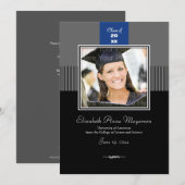 クラシック上帯：ブルー 招待状 (正面/裏面)