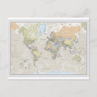 クラシック世界地図 ポストカード