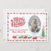 クラシック中世紀のカスタム写真クリスマス シーズンカード (正面)