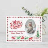 クラシック中世紀のカスタム写真クリスマス シーズンカード (スタンド正面)