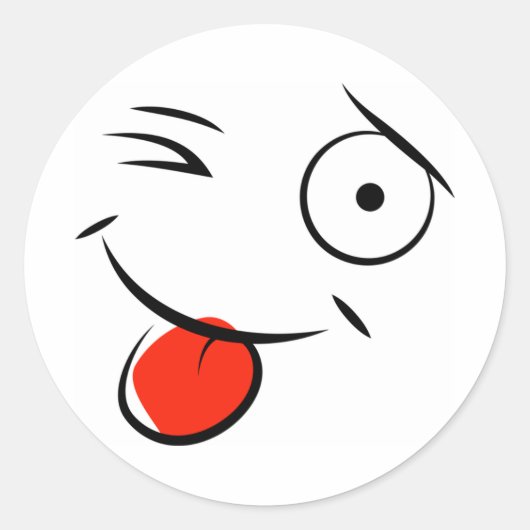 クラシック丸ステッカー/絵文字 ラウンドシール (正面)
