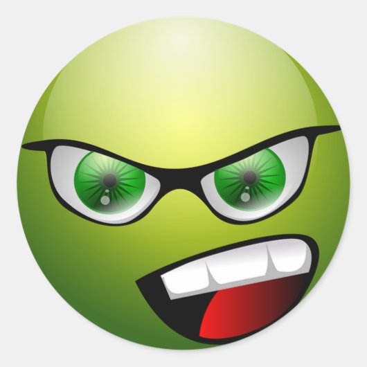 クラシック丸ステッカー/絵文字 ラウンドシール (正面)