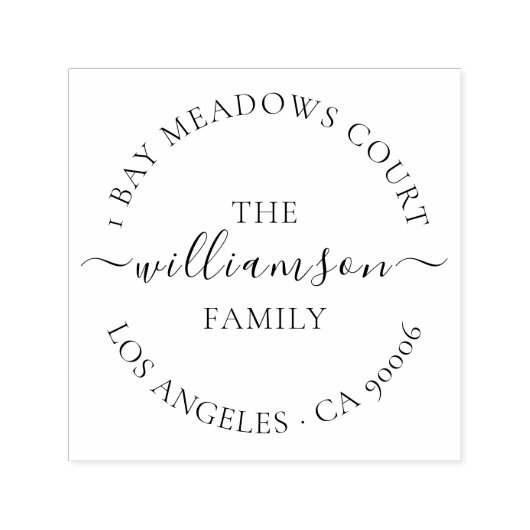 クラシック丸スファンシークリプト差出人住所 セルフインキングスタンプ (デザイン)