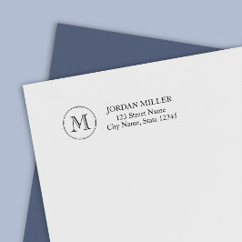 クラシック丸モノグ縁どラム名アドレス セルフインキングスタンプ