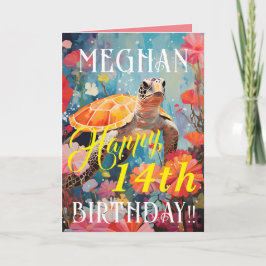 クラシック亀と海ハッピーバースデー カード