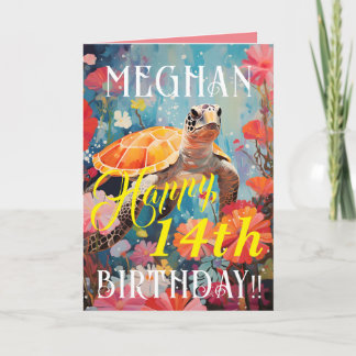 クラシック亀と海ハッピーバースデー カード