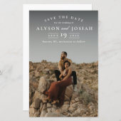 クラシック予算フォトウェディング日付の保存 (正面/裏面)