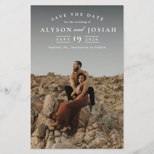 クラシック予算フォトウェディング日付の保存 (正面)