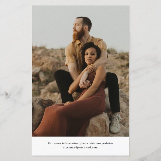 クラシック予算フォトウェディング日付の保存 (裏面)