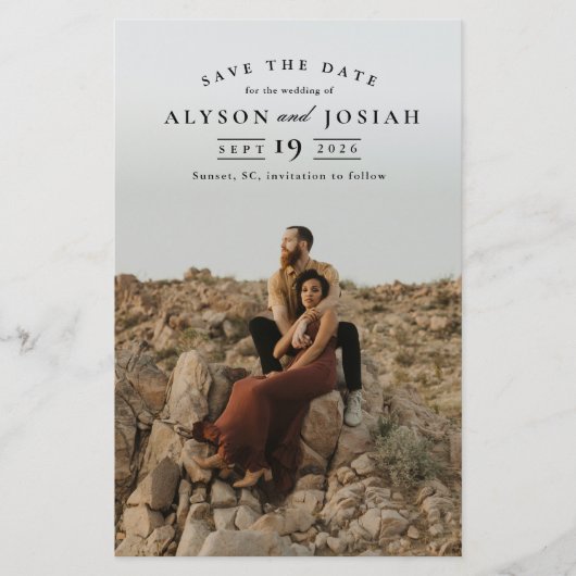 クラシック予算フォトウェディング日付の保存 (正面)