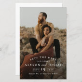 クラシック予算フォトウェディング日付の保存 (正面/裏面)