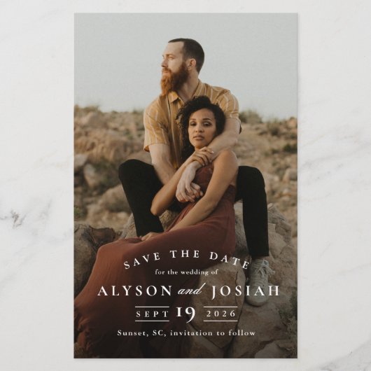 クラシック予算フォトウェディング日付の保存 (正面)