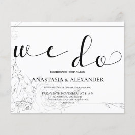 クラシック予算結婚式招待状。 チラシ