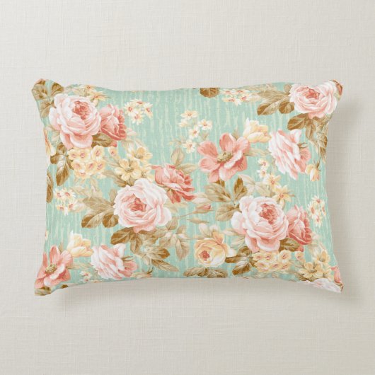 クラシック人気がある花シームレスパターン背景 アクセントクッション (正面)