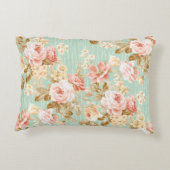 クラシック人気がある花シームレスパターン背景 アクセントクッション (裏面)
